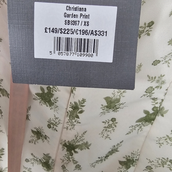 House of CB Christiana Garden Print Mini New With Tags Size XS - Picture 6 of 7